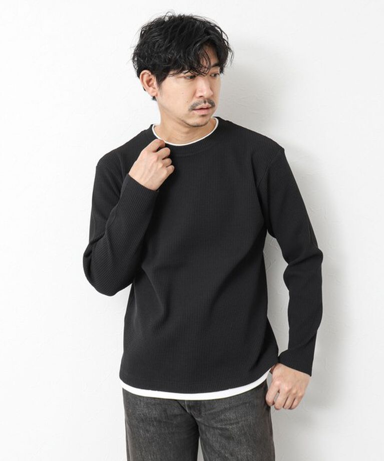 NOLLEY'S goodman「《吸水速乾》ワッフルダブルカラーLS TEE 25SS」|Tシャツ・カットソー|