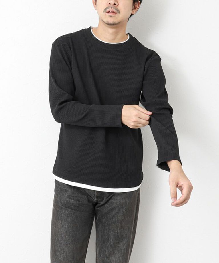 NOLLEY'S goodman「《吸水速乾》ワッフルダブルカラーLS TEE 25SS」|Tシャツ・カットソー|
