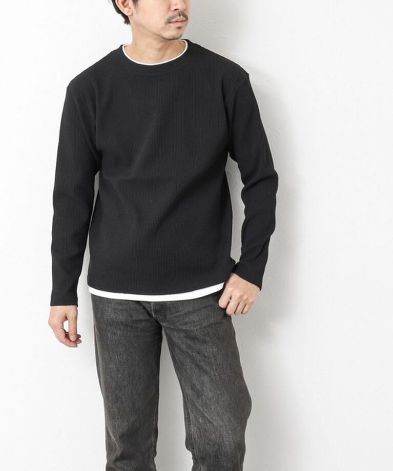 NOLLEY'S goodman「《吸水速乾》ワッフルダブルカラーLS TEE 25SS」|Tシャツ・カットソー|