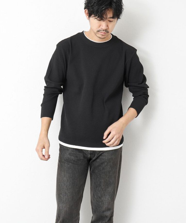 NOLLEY'S goodman「《吸水速乾》ワッフルダブルカラーLS TEE 25SS」|Tシャツ・カットソー|