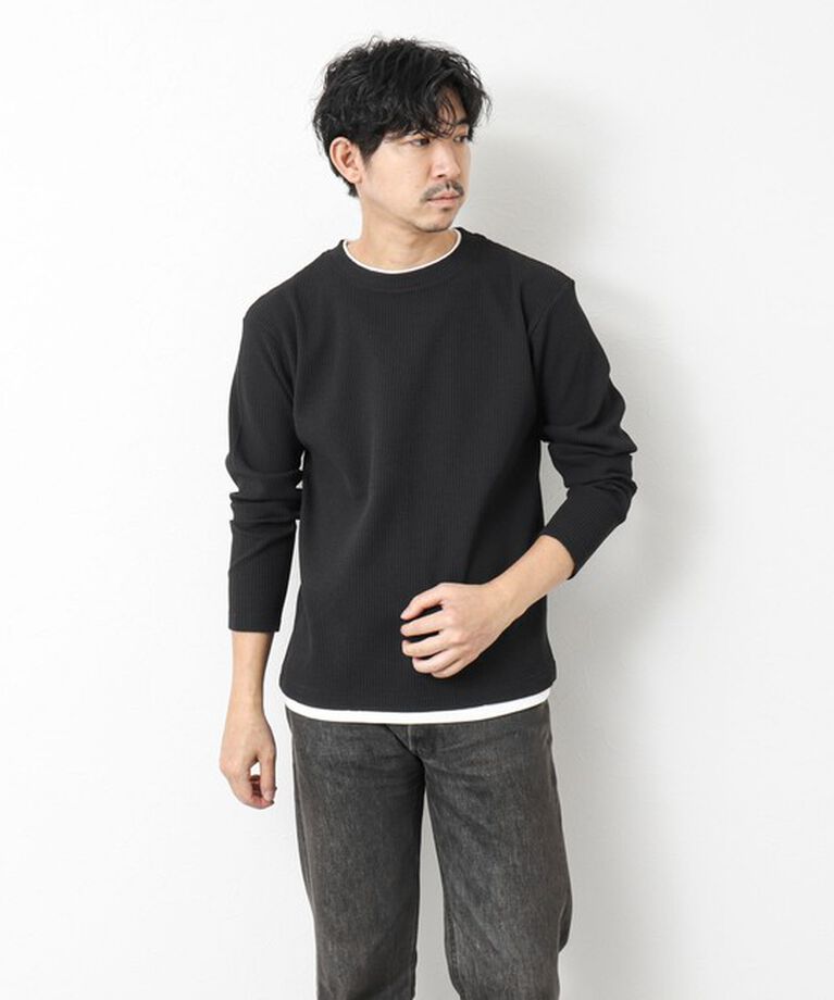 NOLLEY'S goodman「《吸水速乾》ワッフルダブルカラーLS TEE 25SS」|Tシャツ・カットソー|