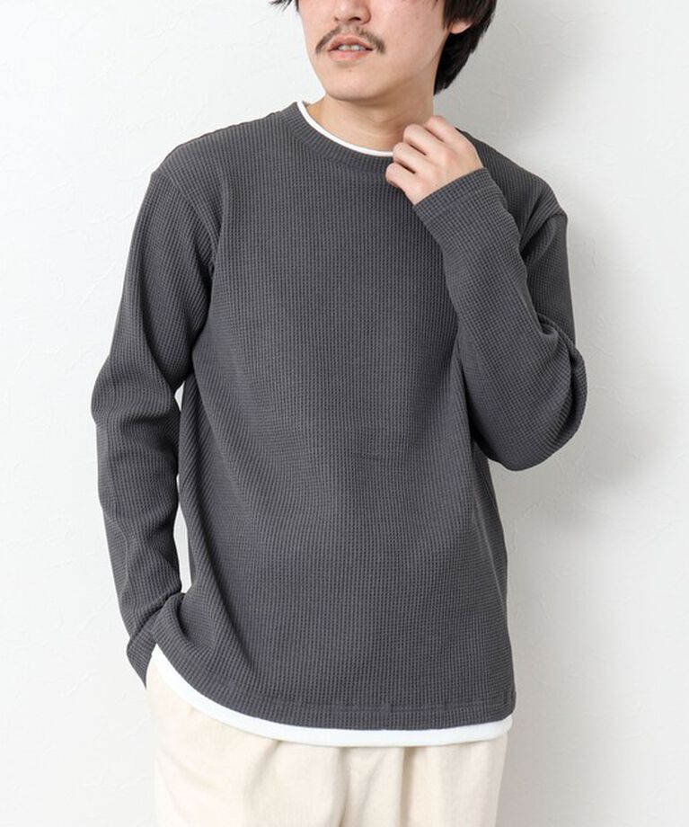 NOLLEY'S goodman「《吸水速乾》ワッフルダブルカラーLS TEE 25SS」|Tシャツ・カットソー|
