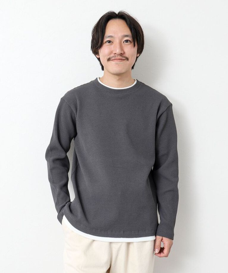 NOLLEY'S goodman「《吸水速乾》ワッフルダブルカラーLS TEE 25SS」|Tシャツ・カットソー|