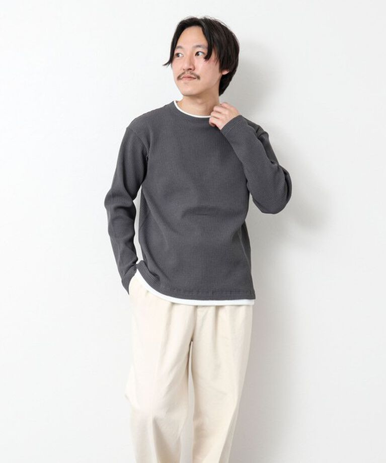 NOLLEY'S goodman「《吸水速乾》ワッフルダブルカラーLS TEE 25SS」|Tシャツ・カットソー|