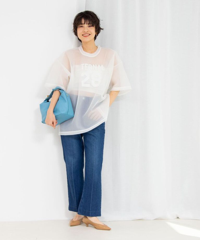Rie Miller「ダンボールメッシュプリントTシャツ」|Tシャツ・カットソー|