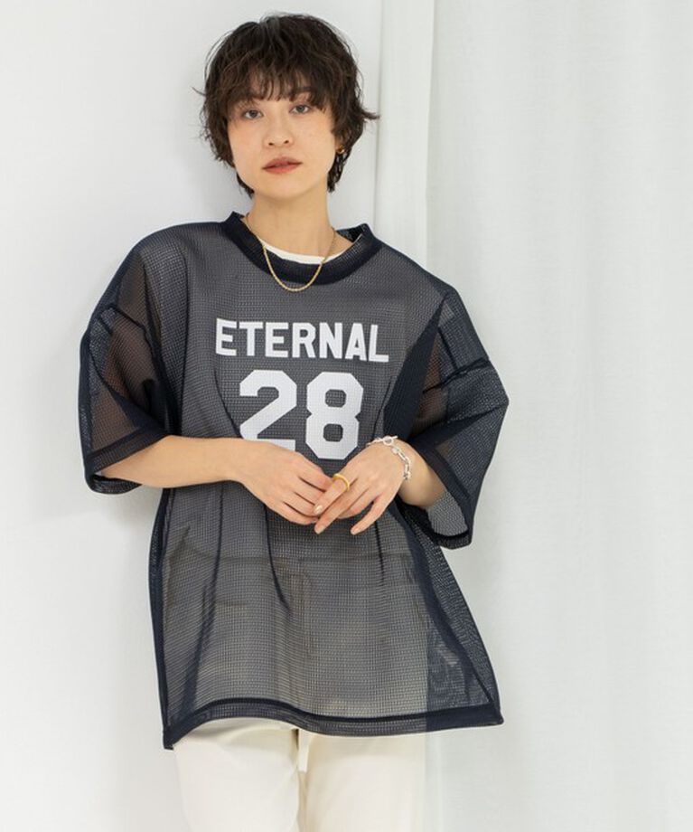 Rie Miller「ダンボールメッシュプリントTシャツ」|Tシャツ・カットソー|