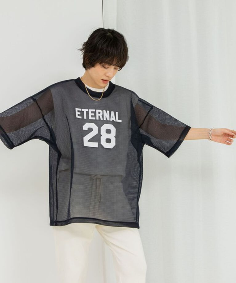 Rie Miller「ダンボールメッシュプリントTシャツ」|Tシャツ・カットソー|