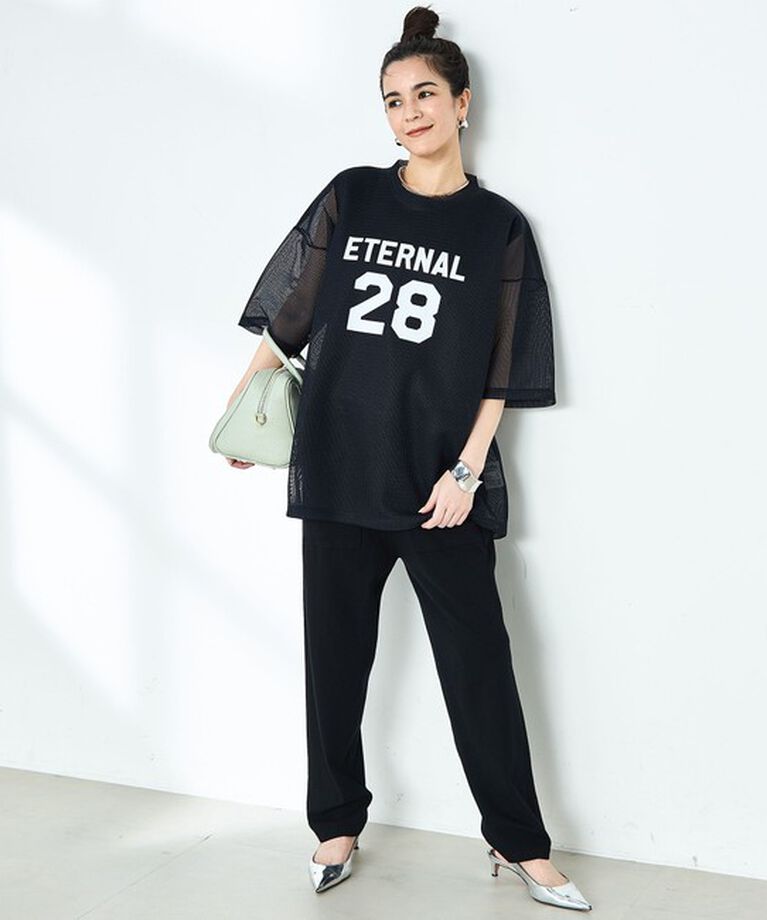 Rie Miller「ダンボールメッシュプリントTシャツ」|Tシャツ・カットソー|