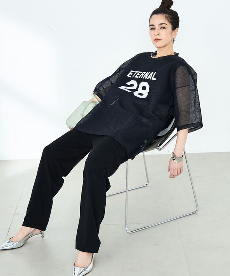 Rie Miller「ダンボールメッシュプリントTシャツ」|Tシャツ・カットソー|