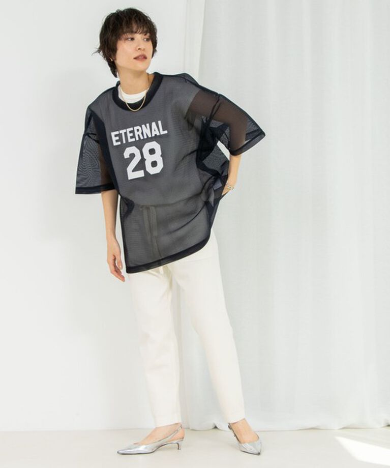 Rie Miller「ダンボールメッシュプリントTシャツ」|Tシャツ・カットソー|