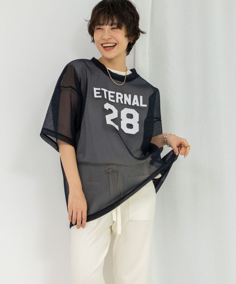 Rie Miller「ダンボールメッシュプリントTシャツ」|Tシャツ・カットソー|