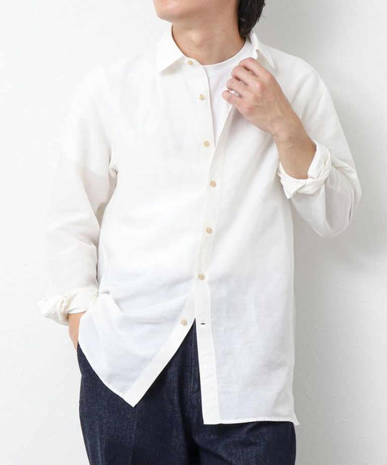 NOLLEY'S goodman「キュプラリネン レギュラーカラーシャツ 25SS」|シャツ・ブラウス|ホワイト