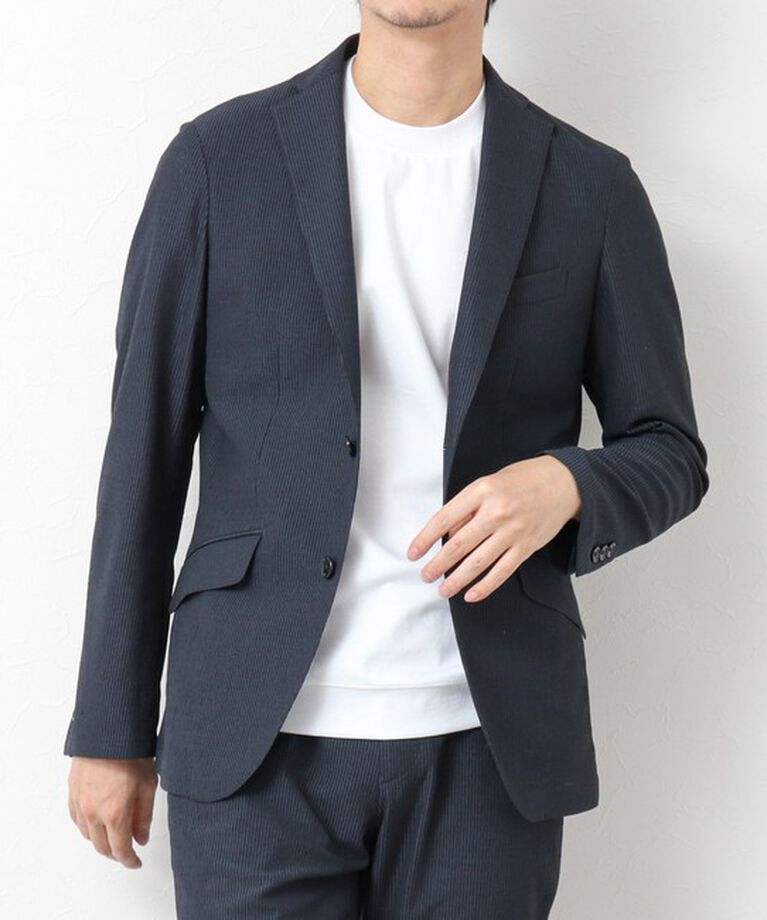 NOLLEY'S goodman「《セットアップ/ビジカジ対応》ドットサッカーストレッチジャケット 25SS」|テーラードジャケット|