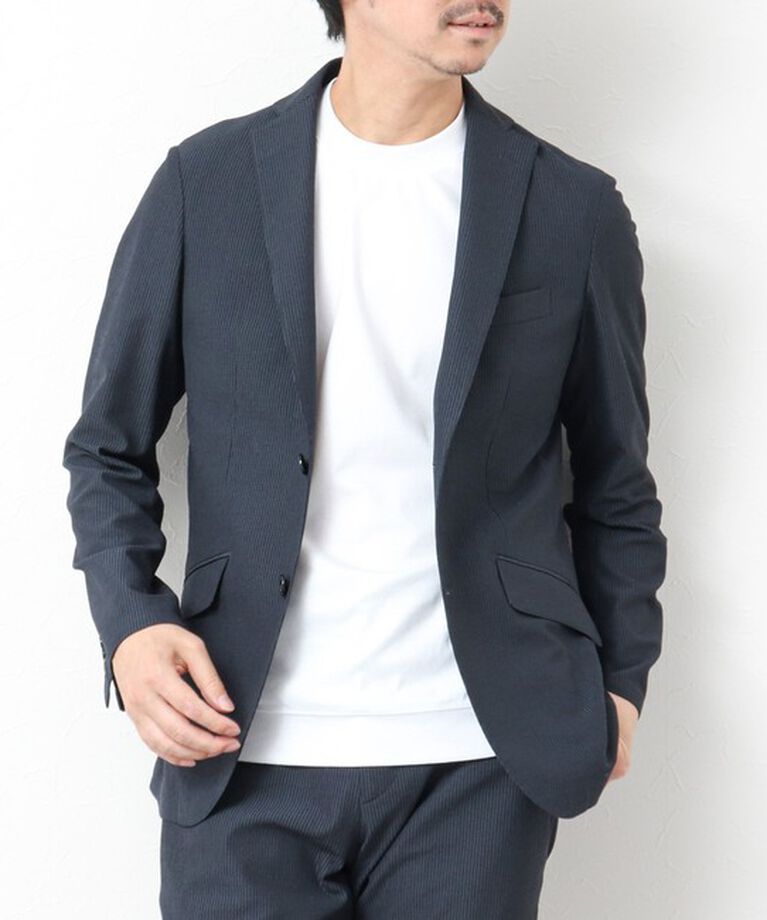 NOLLEY'S goodman「《セットアップ/ビジカジ対応》ドットサッカーストレッチジャケット 25SS」|テーラードジャケット|
