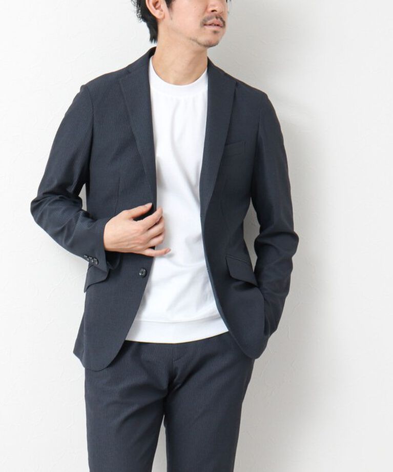 NOLLEY'S goodman「《セットアップ/ビジカジ対応》ドットサッカーストレッチジャケット 25SS」|テーラードジャケット|