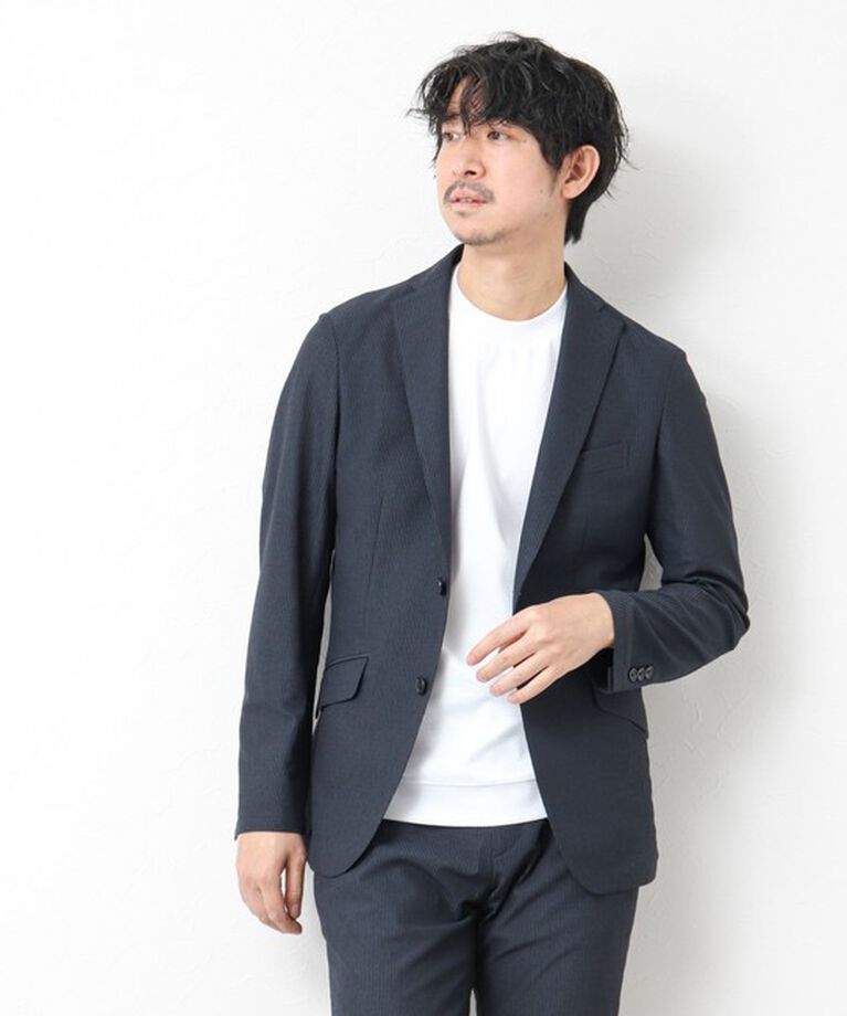 NOLLEY'S goodman「《セットアップ/ビジカジ対応》ドットサッカーストレッチジャケット 25SS」|テーラードジャケット|