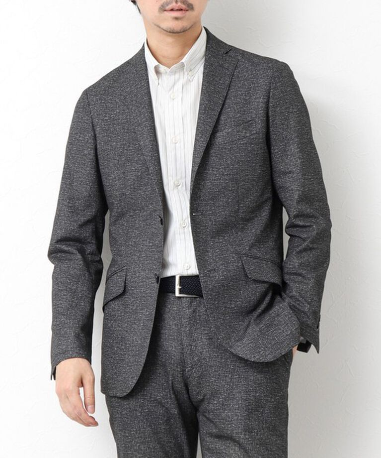 NOLLEY'S goodman「《セットアップ/ビジカジ対応》ドットサッカーストレッチジャケット 25SS」|テーラードジャケット|ミディアムグレー