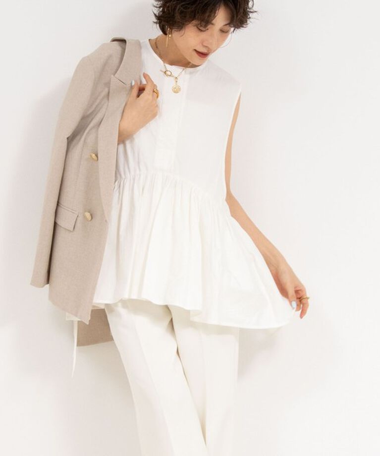 NOLLEY'S sophi「【PROTAGONISTA/プロタゴニスタ】Sleeveless Flare Tops」|シャツ・ブラウス|オフホワイト
