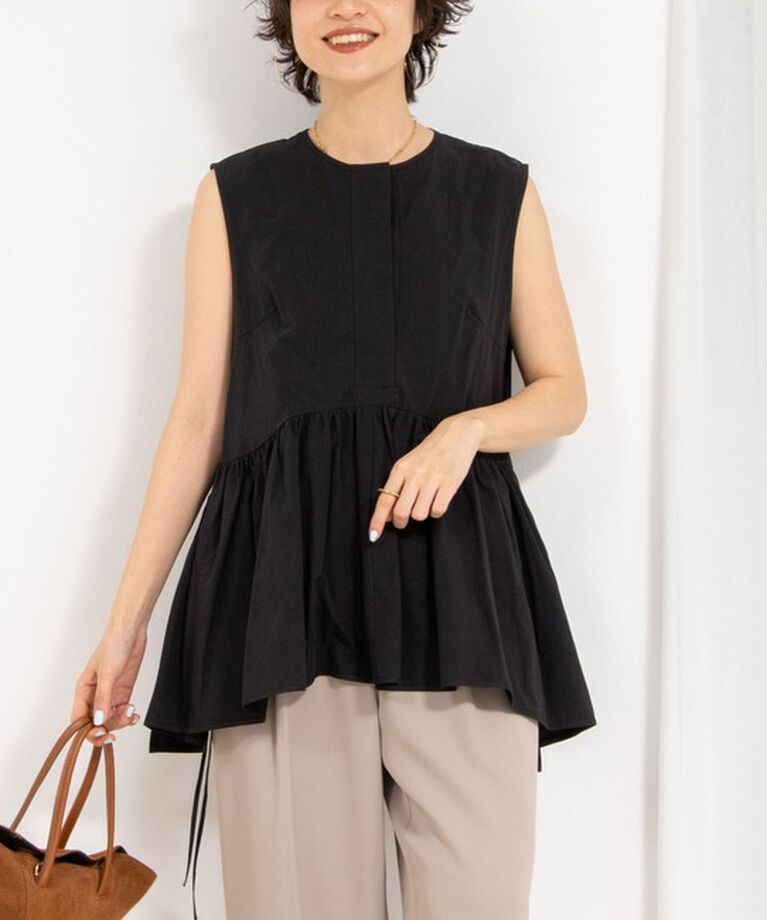 NOLLEY'S sophi「【PROTAGONISTA/プロタゴニスタ】Sleeveless Flare Tops」|シャツ・ブラウス|ブラック