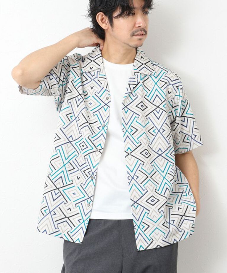 NOLLEY'S goodman「【DotAir/ドットエア】《吸水速乾》総柄シャツ 25SS」|シャツ・ブラウス|ホワイト系その他