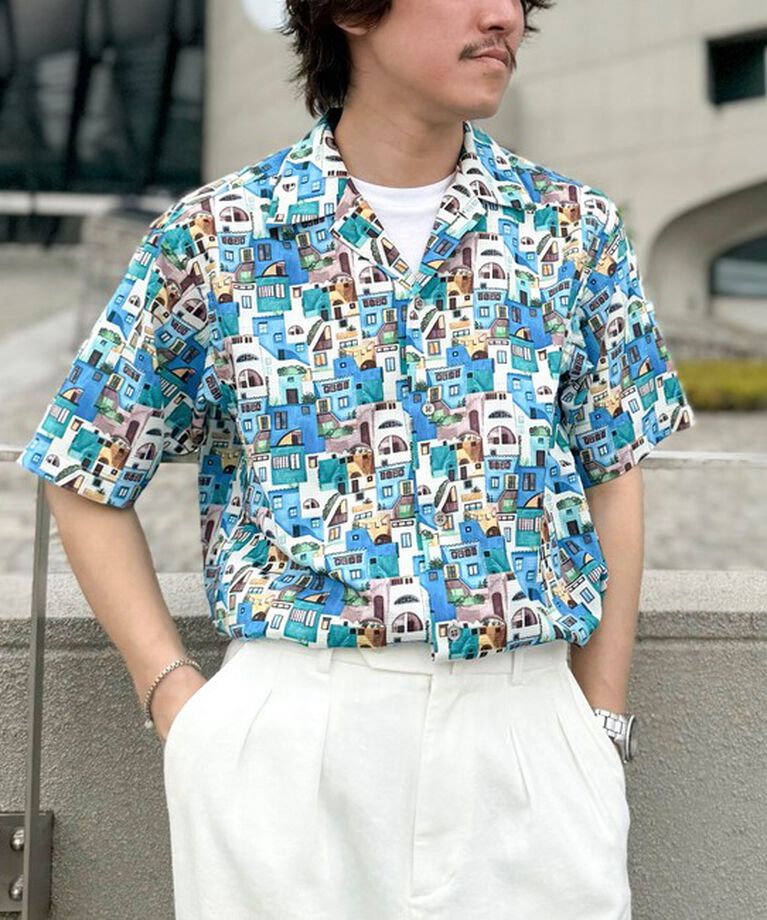 NOLLEY'S goodman「【DotAir/ドットエア】《吸水速乾》総柄シャツ 25SS」|シャツ・ブラウス|ブルー系その他