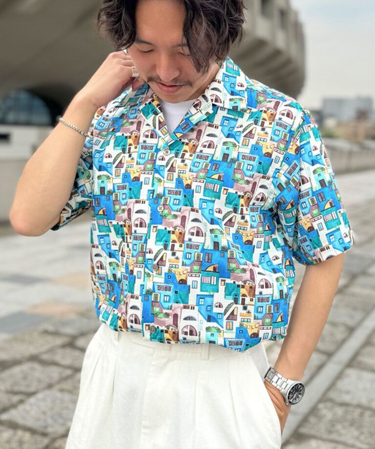 NOLLEY'S goodman「【DotAir/ドットエア】《吸水速乾》総柄シャツ 25SS」|シャツ・ブラウス|