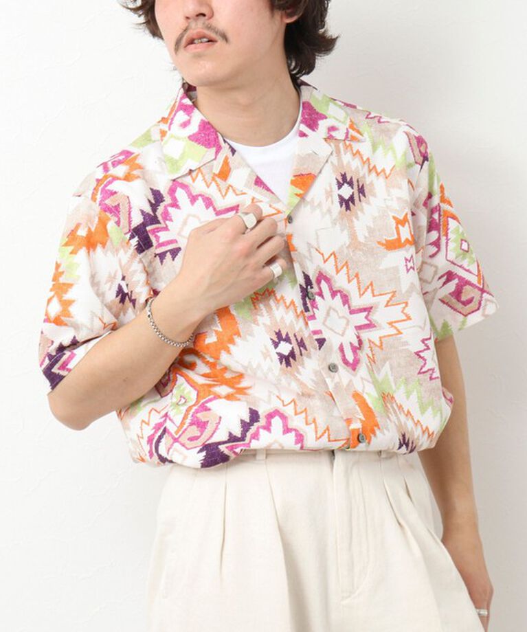 NOLLEY'S goodman「【DotAir/ドットエア】《吸水速乾》総柄シャツ 25SS」|シャツ・ブラウス|ベージュ系その他
