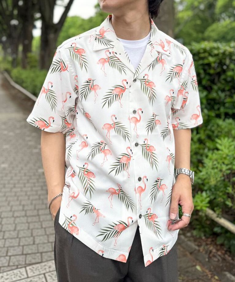 NOLLEY'S goodman「【DotAir/ドットエア】《吸水速乾》総柄シャツ 25SS」|シャツ・ブラウス|ピンク系その他