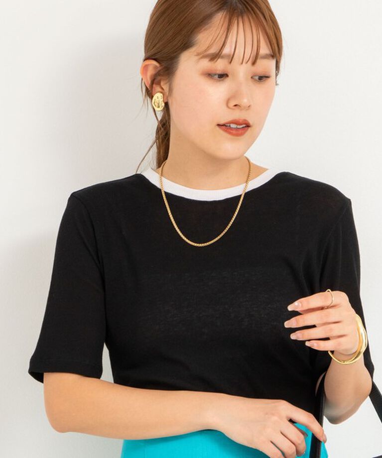 NOLLEY'S sophi「シアー配色トリミング半袖Tシャツ」|Tシャツ・カットソー|