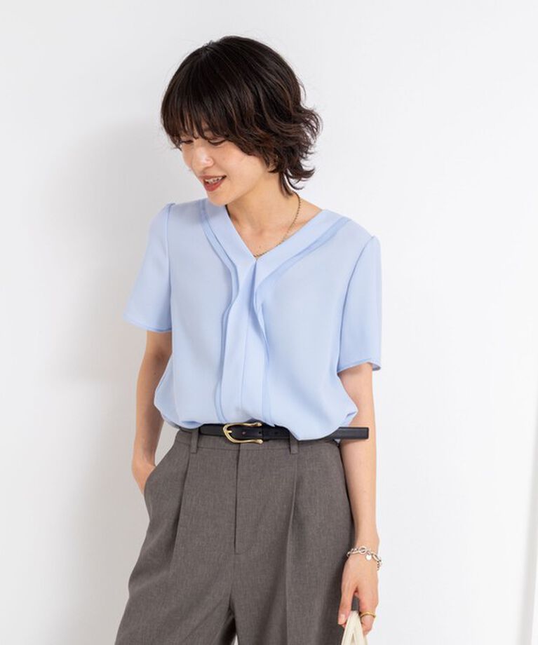 NOLLEY'S sophi「ジョーゼットVネックフリルブラウス」|シャツ・ブラウス|