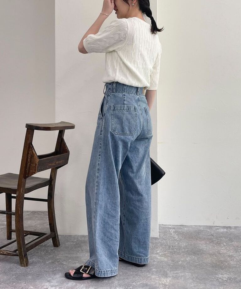 fredy emue「FR刺繍ケーブル柄半袖カーディガン」|カーディガン|