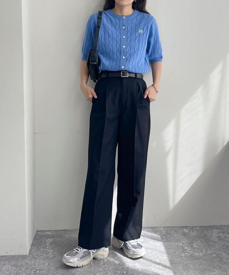 fredy emue「FR刺繍ケーブル柄半袖カーディガン」|カーディガン|