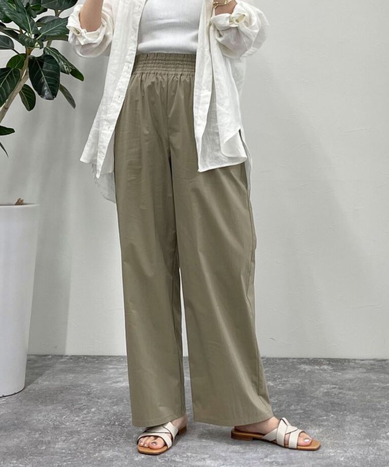 fredy emue「【新色登場】綿ナイロンストレッチセミワイドパンツ」|チノ|