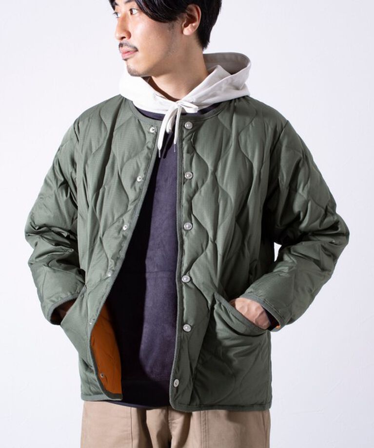 GLOSTER「【TAION/タイオン】GLOSTER別注 ミリタリーライナージャケット ノーカラーMA-1 M65」|ダウン|