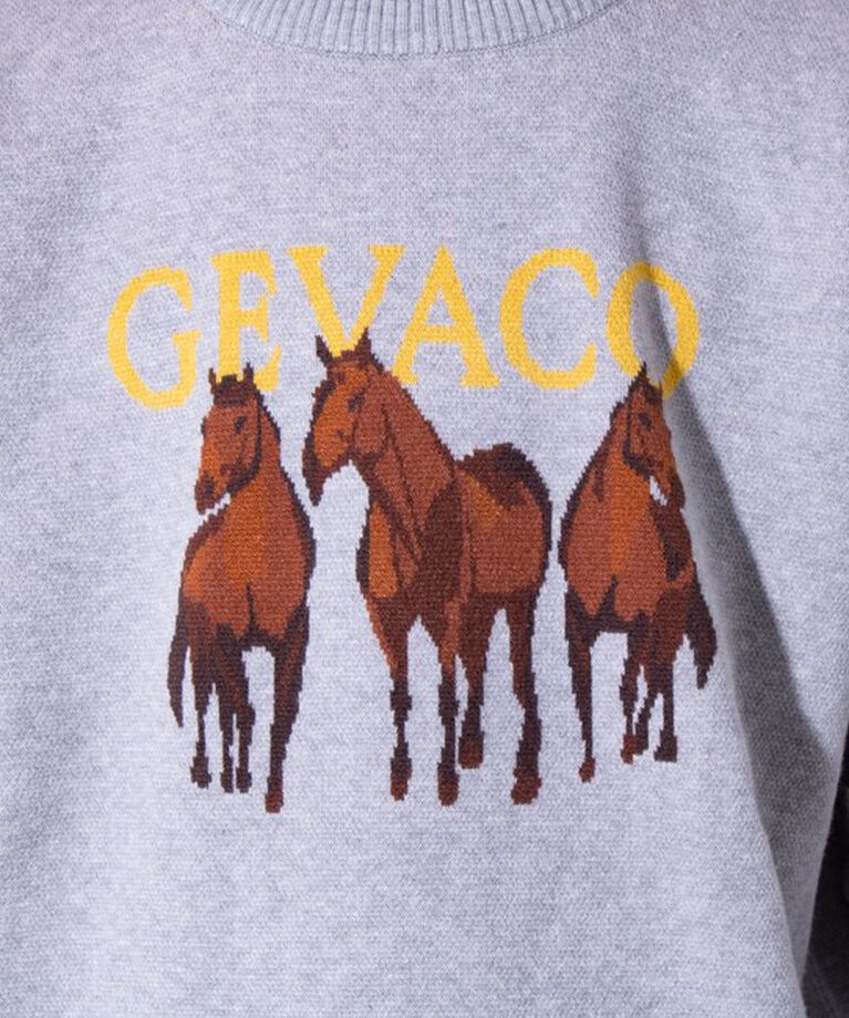 GLOSTER「【GEVACO/ゲバコ】スリーホースジャガード プルオーバーニット ワンポイントロゴ」|ニット・セーター|