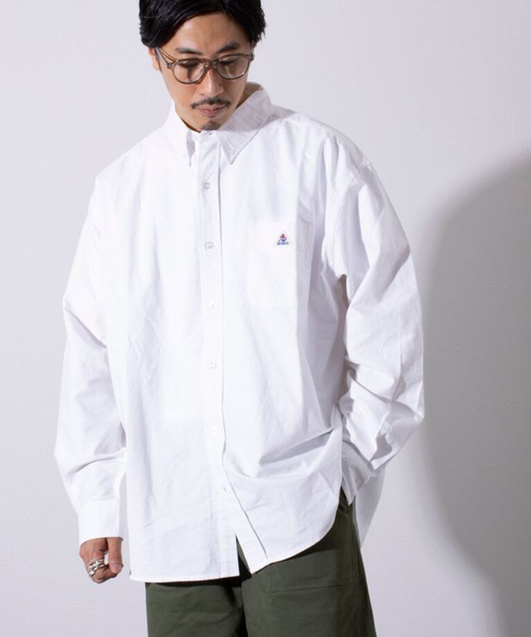 GLOSTER「【GEVACO/ゲバコ】オーバーサイズ ボタンダウンシャツ ワンポイントロゴ (無地/ストライプ) 」|シャツ・ブラウス|