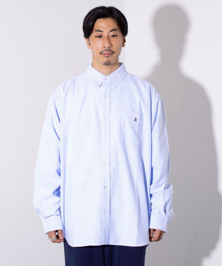 GLOSTER「【GEVACO/ゲバコ】オーバーサイズ ボタンダウンシャツ ワンポイントロゴ (無地/ストライプ) 」|シャツ・ブラウス|