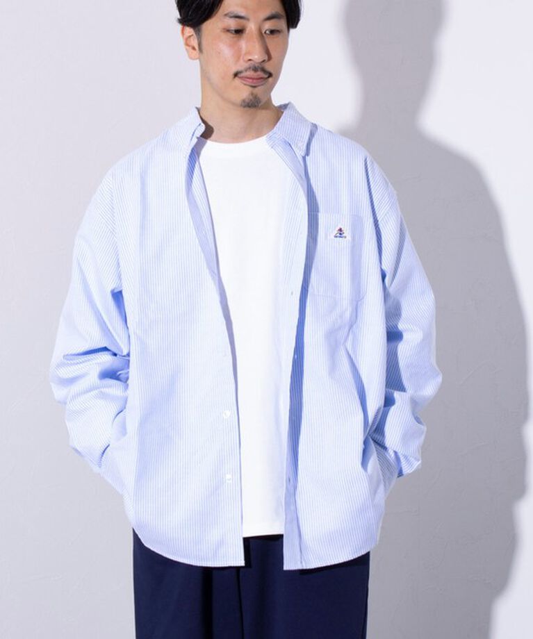 GLOSTER「【GEVACO/ゲバコ】オーバーサイズ ボタンダウンシャツ ワンポイントロゴ (無地/ストライプ) 」|シャツ・ブラウス|
