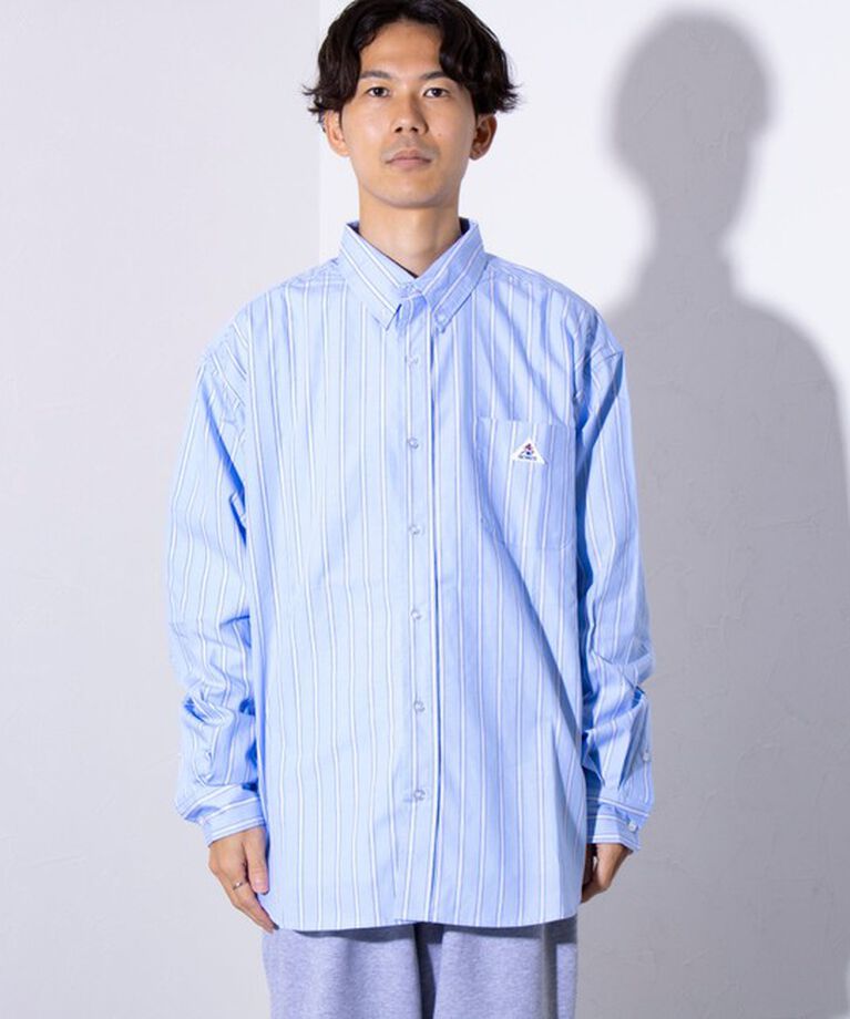 GLOSTER「【GEVACO/ゲバコ】オーバーサイズ ボタンダウンシャツ ワンポイントロゴ (無地/ストライプ) 」|シャツ・ブラウス|