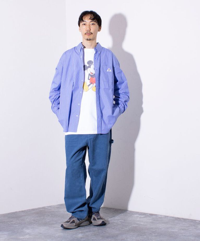GLOSTER「【GEVACO/ゲバコ】オーバーサイズ ボタンダウンシャツ ワンポイントロゴ (無地/ストライプ) 」|シャツ・ブラウス|