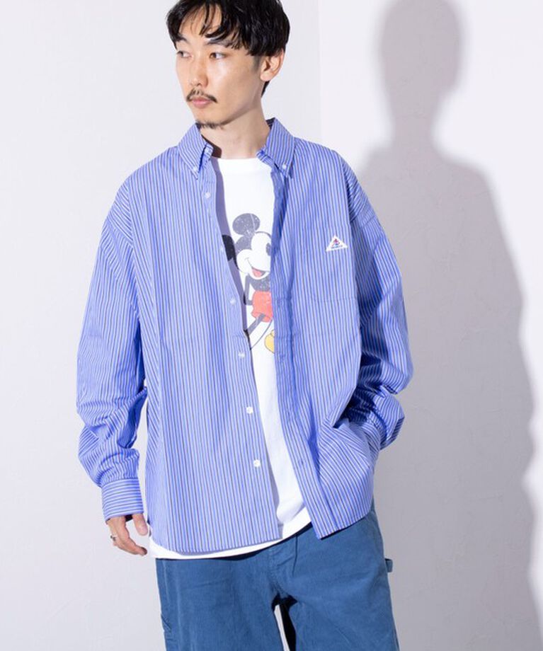 GLOSTER「【GEVACO/ゲバコ】オーバーサイズ ボタンダウンシャツ ワンポイントロゴ (無地/ストライプ) 」|シャツ・ブラウス|