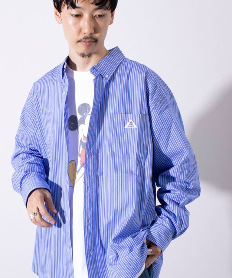 GLOSTER「【GEVACO/ゲバコ】オーバーサイズ ボタンダウンシャツ ワンポイントロゴ (無地/ストライプ) 」|シャツ・ブラウス|