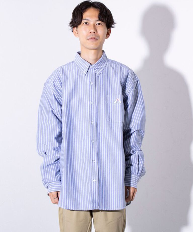 GLOSTER「【GEVACO/ゲバコ】オーバーサイズ ボタンダウンシャツ ワンポイントロゴ (無地/ストライプ) 」|シャツ・ブラウス|