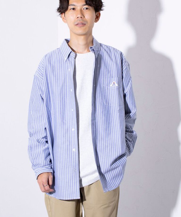 GLOSTER「【GEVACO/ゲバコ】オーバーサイズ ボタンダウンシャツ ワンポイントロゴ (無地/ストライプ) 」|シャツ・ブラウス|