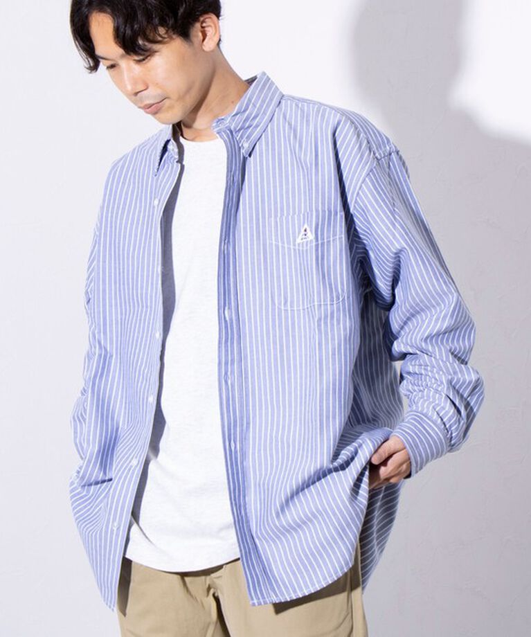 GLOSTER「【GEVACO/ゲバコ】オーバーサイズ ボタンダウンシャツ ワンポイントロゴ (無地/ストライプ) 」|シャツ・ブラウス|