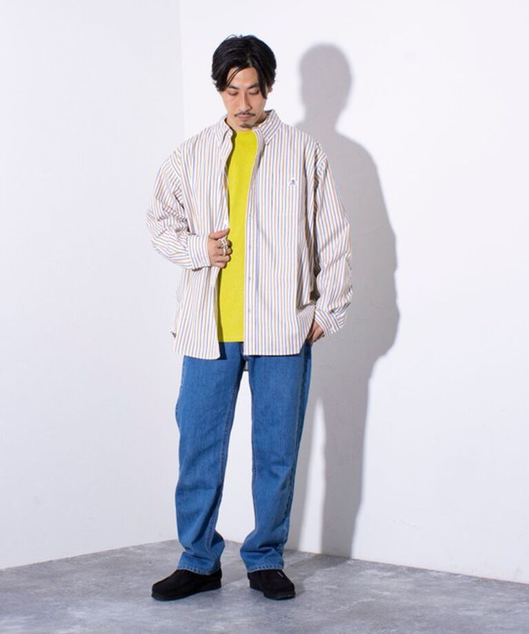 GLOSTER「【GEVACO/ゲバコ】オーバーサイズ ボタンダウンシャツ ワンポイントロゴ (無地/ストライプ) 」|シャツ・ブラウス|