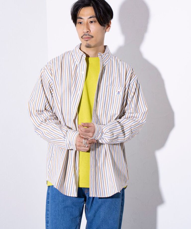 GLOSTER「【GEVACO/ゲバコ】オーバーサイズ ボタンダウンシャツ ワンポイントロゴ (無地/ストライプ) 」|シャツ・ブラウス|