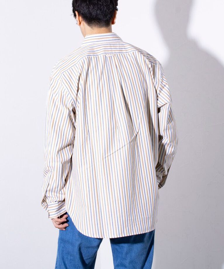 GLOSTER「【GEVACO/ゲバコ】オーバーサイズ ボタンダウンシャツ ワンポイントロゴ (無地/ストライプ) 」|シャツ・ブラウス|