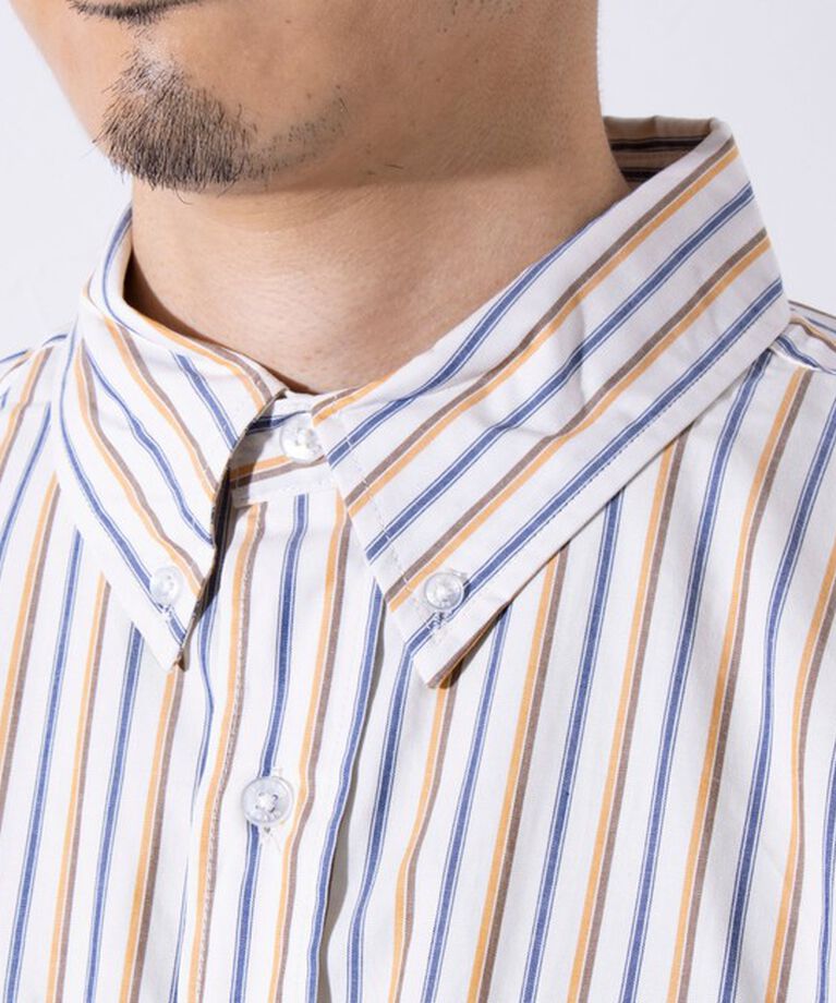 GLOSTER「【GEVACO/ゲバコ】オーバーサイズ ボタンダウンシャツ ワンポイントロゴ (無地/ストライプ) 」|シャツ・ブラウス|