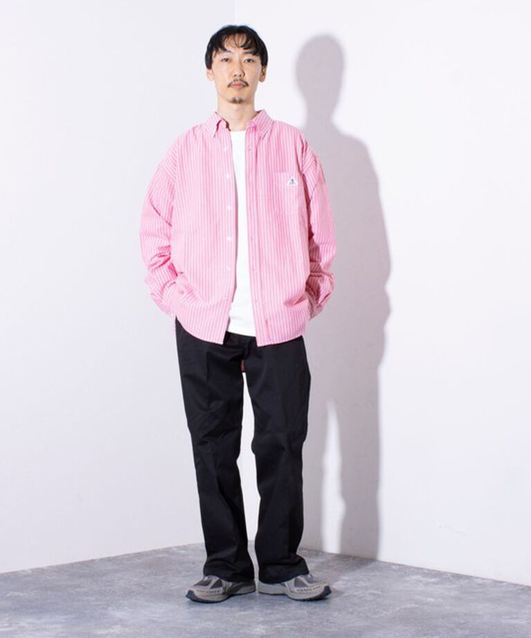GLOSTER「【GEVACO/ゲバコ】オーバーサイズ ボタンダウンシャツ ワンポイントロゴ (無地/ストライプ) 」|シャツ・ブラウス|